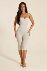 The Brielle Capri Bottoms in Off White