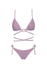 Summer Love Strappy Bikini Top Rose Shimmer