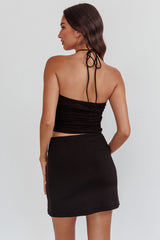 Mallorie Rose Bust Halter Top Black
