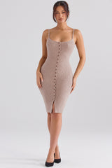Teva Beige Cashmere Knit Midi Dress