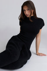 Caia Black Wool Boucle Knit Top