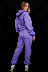 Sky Purple Fleece Back Jogging Trousers