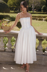 Ysabella White Cotton Maxi Sundress