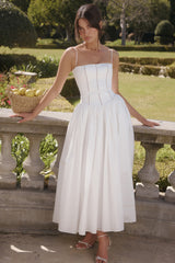 Ysabella White Cotton Maxi Sundress