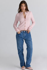 Emblem Pink Cashmere + Wool Cardigan