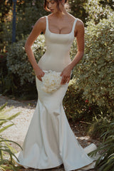 Leonie Ivory Satin Button Back Bridal Gown
