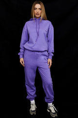 Halo Purple Cotton Fleece-Back Oversized Hoodie