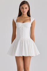 Kaia White Cotton Mini Dress