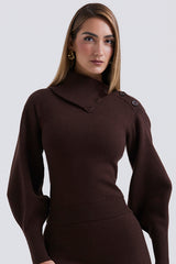 Adelita Chocolate Cashmere Blend Sweater