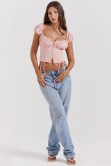 Kitty Baby Pink Gathered Top