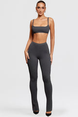 Mitzi Dark Grey Ribbed Knit Leggings