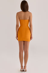 The Contour Mango Sculpting Halter V Waist Mini Bandage Dress