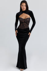 Ayana Black Lace Maxi Dress + Bolero