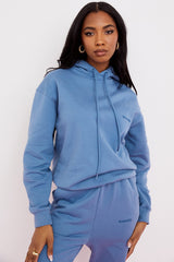 Halo Azure Cotton Fleece-Back Oversized Hoodie