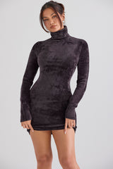 Taya Charcoal Chenille Mini Dress