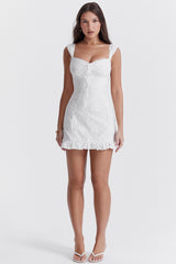 Odessa White Embroidered Mini Dress