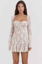 Analissa Vintage Cream Lace Corset Dress