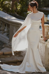 Enya Ivory Draped Pure Silk Asymmetric Shawl