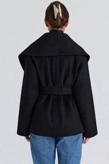 James Black Wool Shawl Collar Jacket