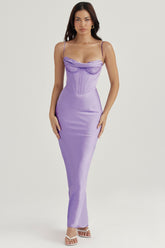 Charmaine Lavender Corset Maxi Dress