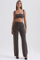 Yalina Charcoal Cashmere Blend Trousers