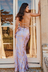 Capriana Orchid Jacquard Satin Gown