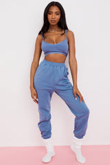 Sky Azure Fleece Back Jogging Trouser