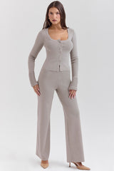 Hunter Grey Cashmere Straight Leg Trousers