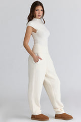 Caia Ivory Wool Boucle Knit Top