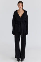 Chelsea Black Cashmere + Wool Trousers