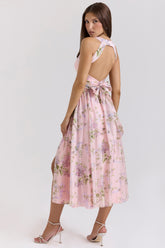 Minerva Pink Floaty Chiffon Midi Sundress