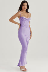 Charmaine Lavender Corset Maxi Dress