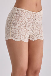 Margot Vintage Ivory Corded Lace Mini Shorts