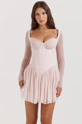 Vivi Soft Peach Corset Mini Dress