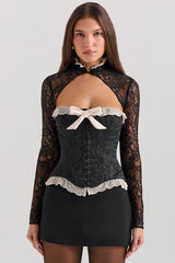 Perdita Black Metallic Jacquard Corset & Bolero
