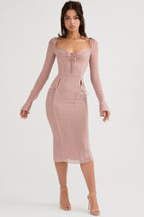 Ophelia Blush Cutout Midi Dress