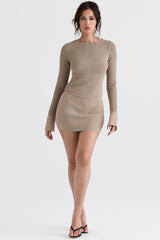 Savannah Taupe Knit Long Sleeve Top
