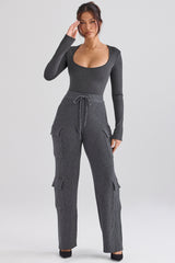 Tea Charcoal Knitted Utility Trousers