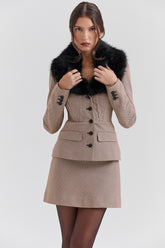 Buckingham Puppytooth Check Hourglass Jacket
