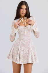 Alice Vintage Cream Lace Mini Dress