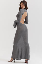 Sancha Steel Metallic Maxi Dress