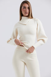 Adelita Cream Cashmere Blend Sweater