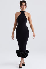 Juniper Black Peplum Midi Dress