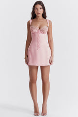 Adriana Rose Satin And Lace Mini Dress