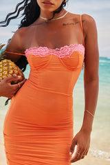 Aiza Flame Orange Maxi Dress
