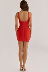 The OG Saffron Scoop Neck Bandage Mini Dress