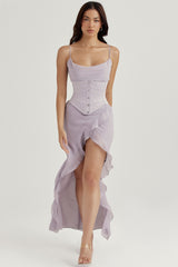 Vienne Grey Satin Underbust Corset