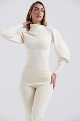 Adelita Cream Cashmere Blend Sweater