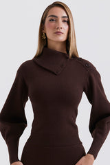 Adelita Chocolate Cashmere Blend Sweater