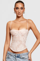 Lisette Pink Floral Lace Camisole